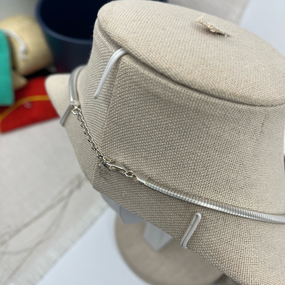 Vintage Milor Italy 925 Sterling Silver Omega Choker Necklace 16-18” Adjustable - Picture 7 of 17